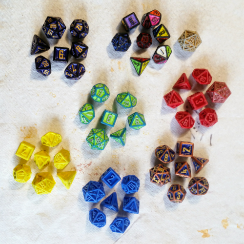 D&D Dice Set with Outset Numbering (d4 to d20) 3D Print 288647
