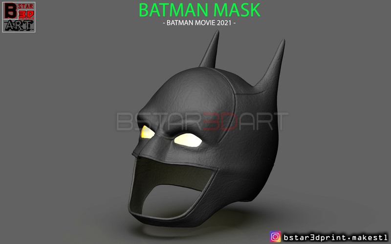 Batman Mask - Robert Pattinson - The Batman 2021 3D Print 288886