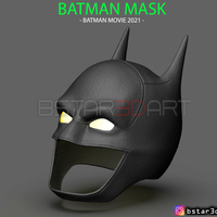 Small Batman Mask - Robert Pattinson - The Batman 2021 3D Printing 288886