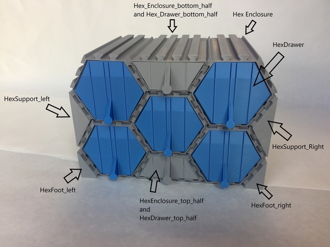 Vase Mode Hexagonal Modular Drawers 3D Print 288964