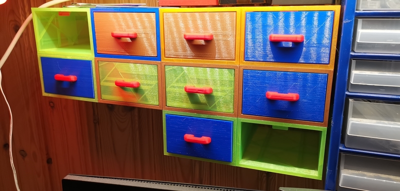 Wall-mount organizing drawers