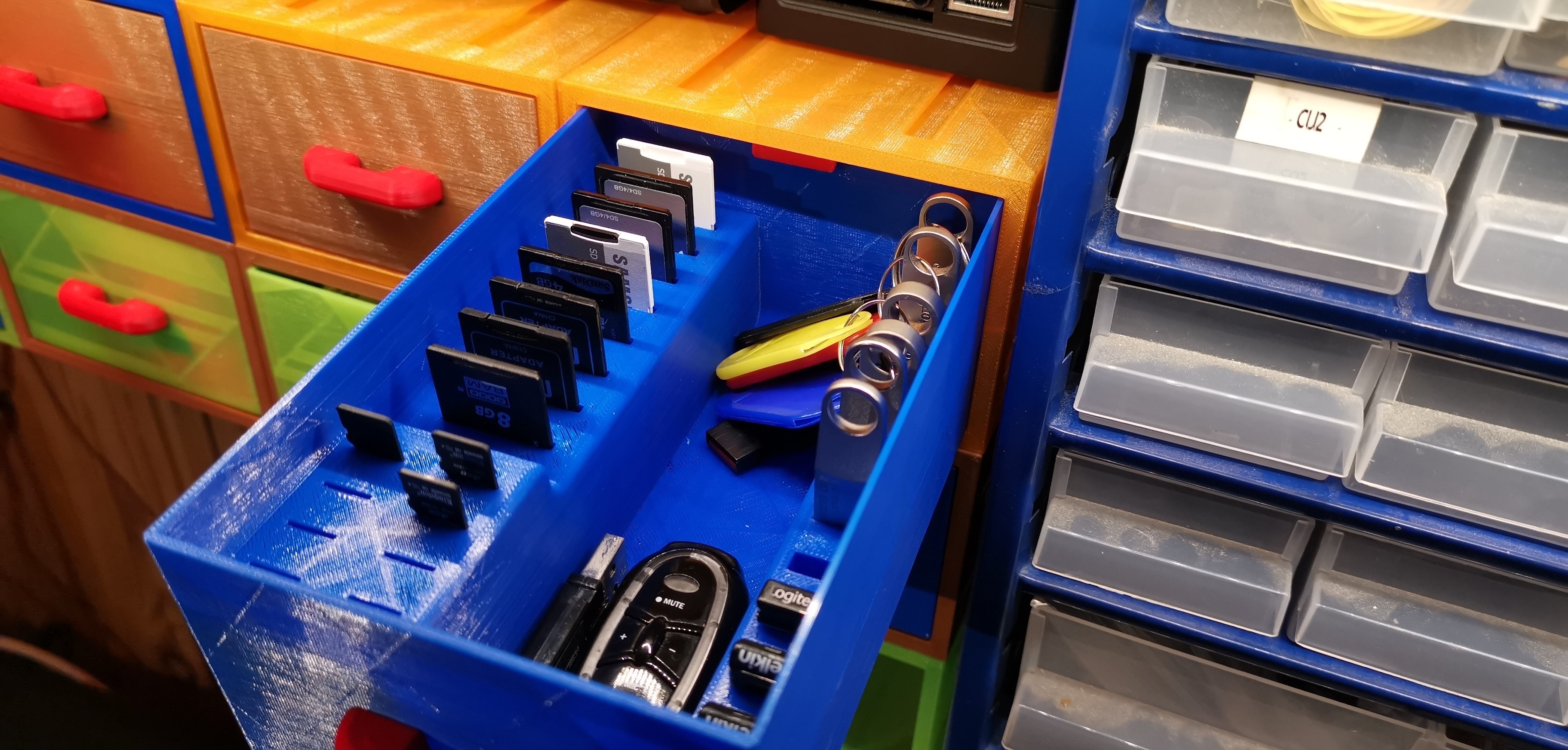 3D Printed Wall-mount organizing drawers by Andreas Flip