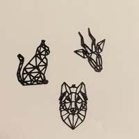 GEOMETRIC ANIMAL NECKLACE GEOMETRIC WOLF, CAT, DEER - Thumbnail 2