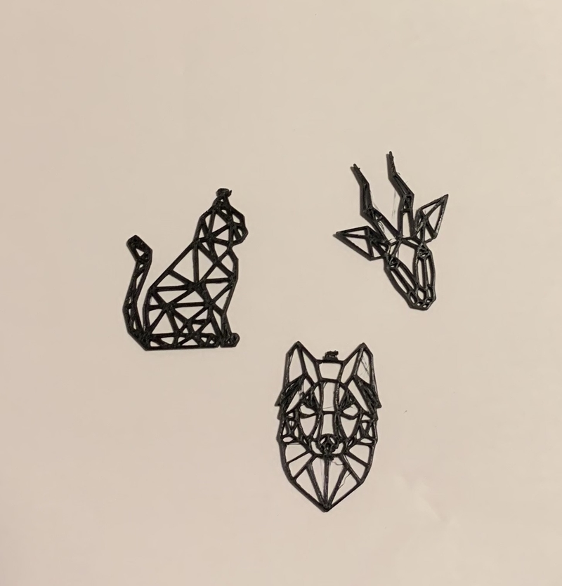 GEOMETRIC ANIMAL NECKLACE GEOMETRIC WOLF, CAT, DEER