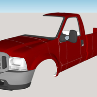 Small Ford F 350 SuperDuty 1999 Body 3D Printing 289810
