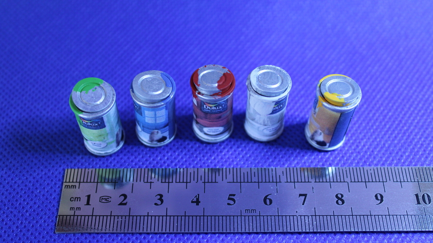 1/12 miniature Paint buckets 3D Print 290114