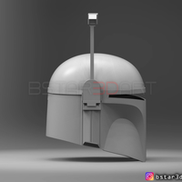 Boba Fett Helmet - Mandalorian Death watch Hemet 3D print model - Thumbnail 7