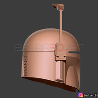 Boba Fett Helmet - Mandalorian Death watch Hemet 3D print model - Thumbnail 14