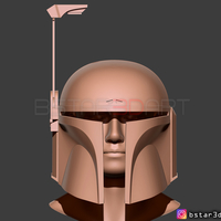 Boba Fett Helmet - Mandalorian Death watch Hemet 3D print model - Thumbnail 16