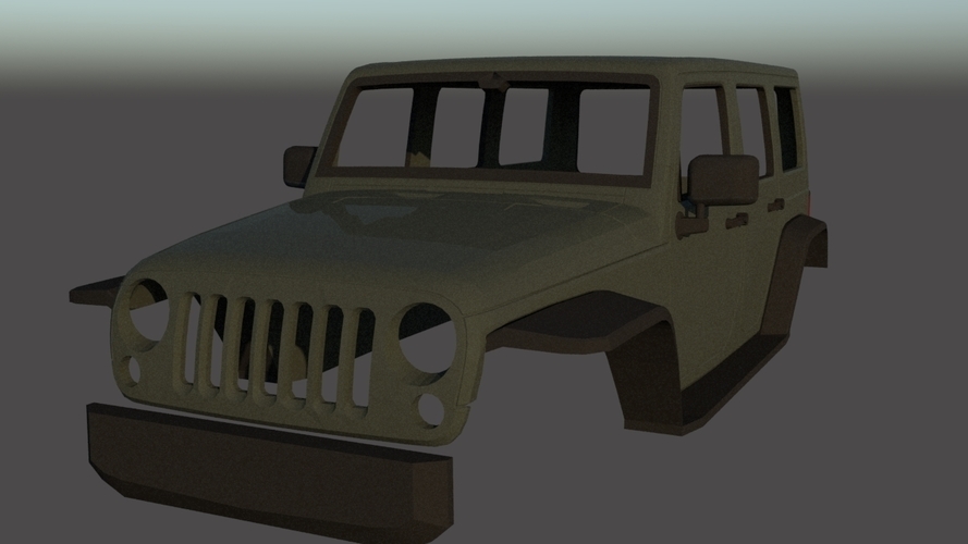 Jeep Wrangler Unlimited 2003 Body 3D Print 290458