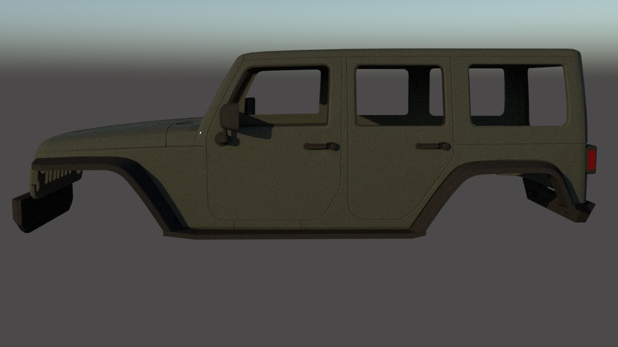 Jeep Wrangler Unlimited 2003 Body 3D Print 290459