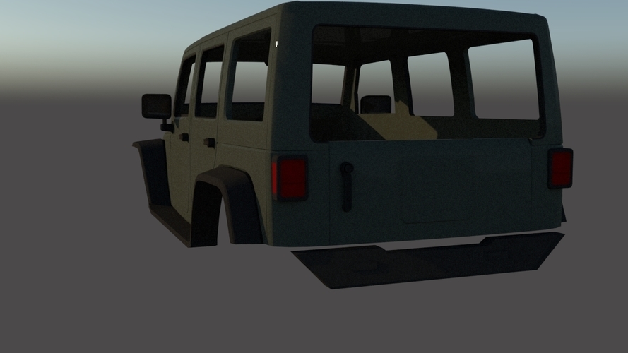 Jeep Wrangler Unlimited 2003 Body 3D Print 290460