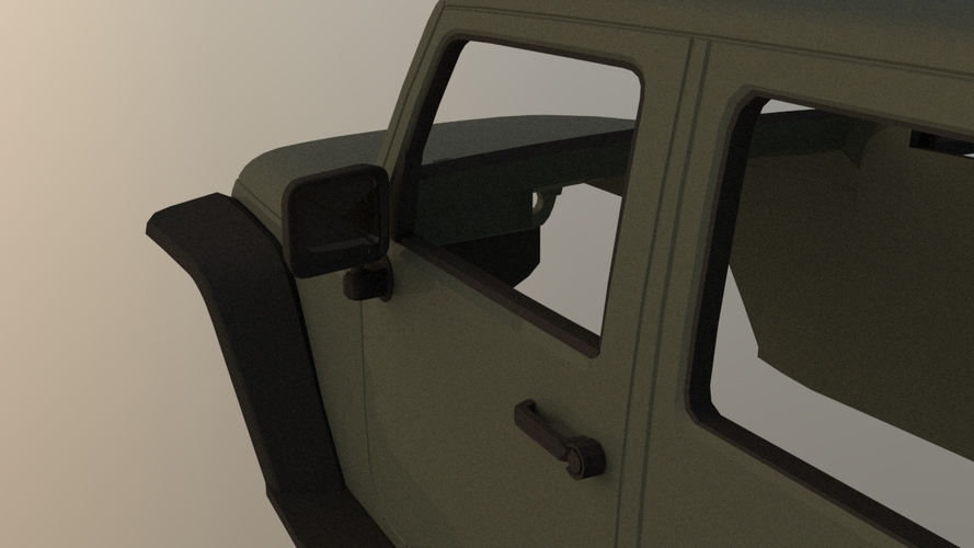 Jeep Wrangler Unlimited 2003 Body 3D Print 290461