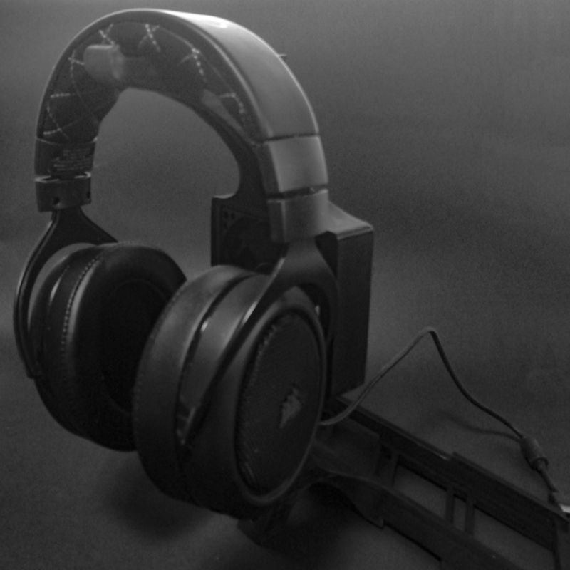 PS4 Pro stand/holder, with Headset_holder and cooling_fan