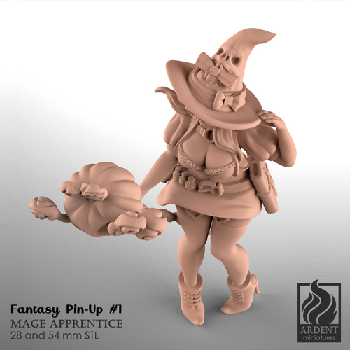 Mage Apprentice - Fantasy Pin-up #1 3D Print 290757