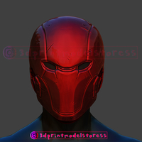 Red Hood Helmet - Red Hood Injustice Cosplay Mask STL File - Thumbnail 2