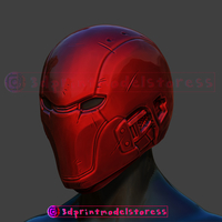 Red Hood Helmet - Red Hood Injustice Cosplay Mask STL File - Thumbnail 3