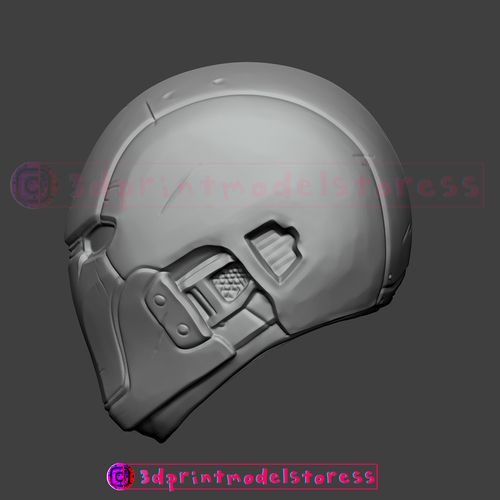 3D Printed Red Hood Helmet - Red Hood Injustice Cosplay Mask STL File ...