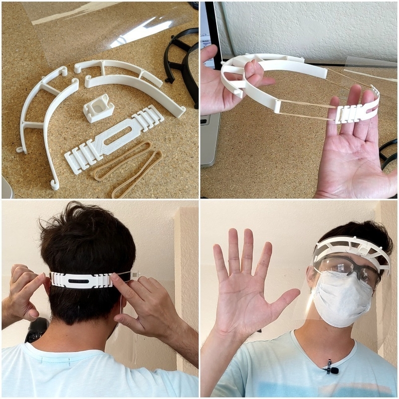 FACE SHIELD FOR SMALLER 3D PRINTERS - 28 PRINTS PER 1KG