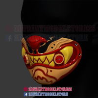 Tiger Mask Kitsune Japanese Cosplay Helmet 3D print model - Thumbnail 2