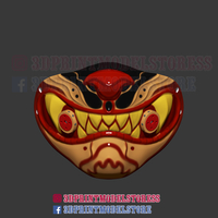 Tiger Mask Kitsune Japanese Cosplay Helmet 3D print model - Thumbnail 4