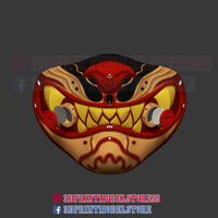 Tiger Mask Kitsune Japanese Cosplay Helmet 3D print model - Thumbnail 12