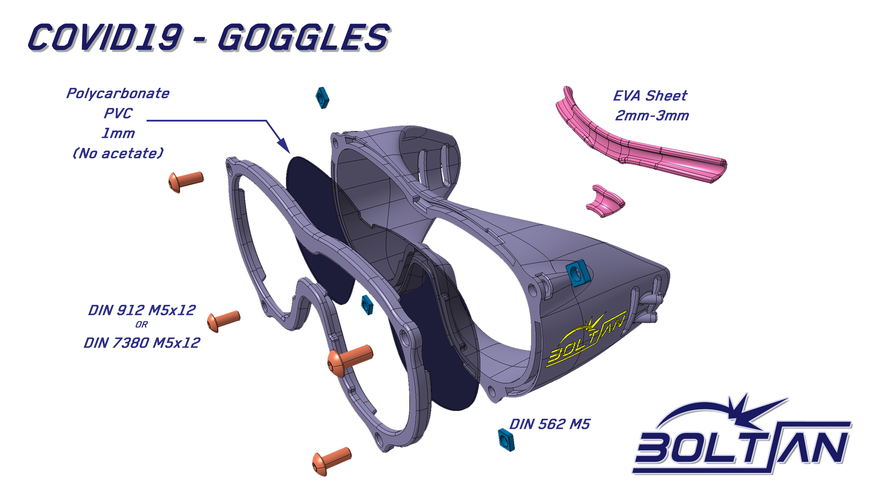 COVID-19 - Boltian Goggles 3D Print 294597