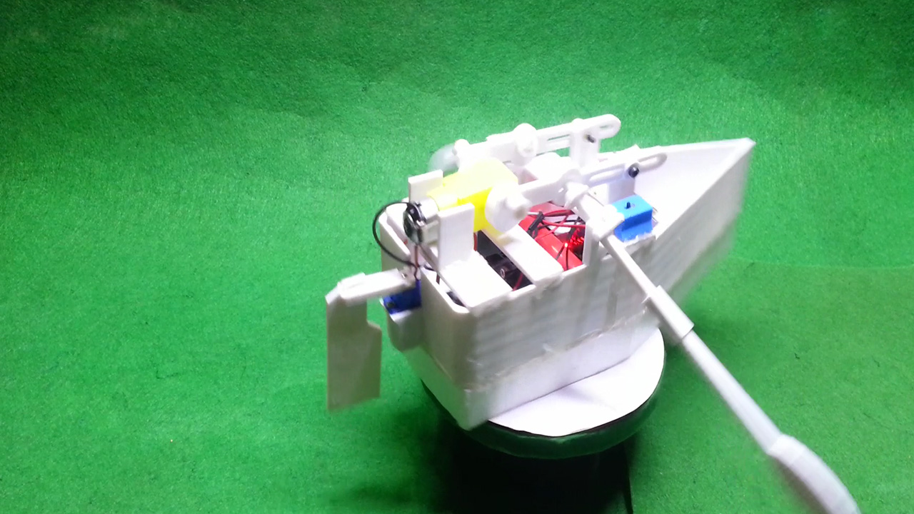 How to make a rowing boat automata controlled by a smartphone 3D Print 294885