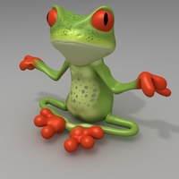 Small Relax Frog Figurine 3D Printing 2950