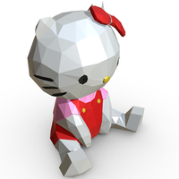 Hello kitty figure 3D print model - Thumbnail 7