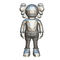 Kaws figure low poly 3D print model - Thumbnail 9