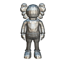 Kaws figure low poly 3D print model - Thumbnail 10