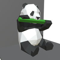panda figure low poly 3D print model - Thumbnail 1