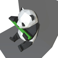 panda figure low poly 3D print model - Thumbnail 5