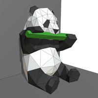 panda figure low poly 3D print model - Thumbnail 7