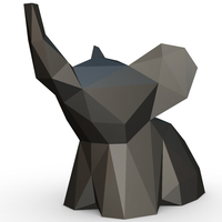 Elephant figure 7 3D print model - Thumbnail 8