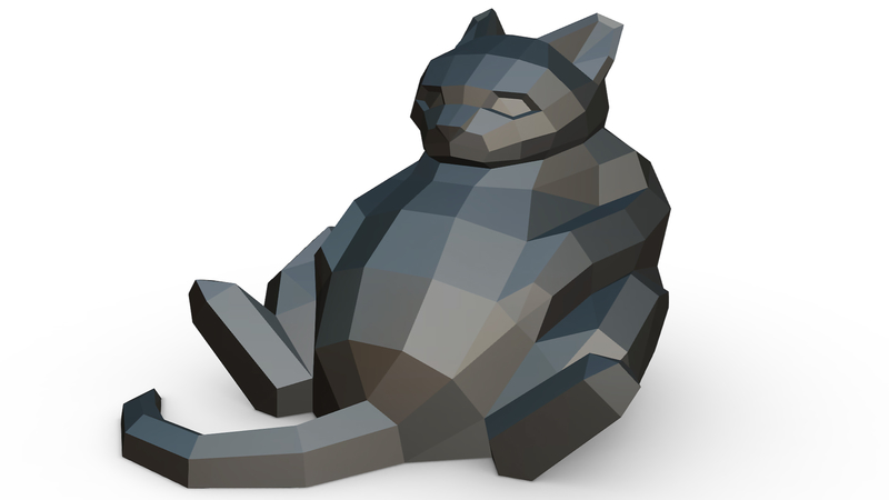 Cat figure 7 3D print model