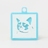 Small Grumpy Cat Silhouette Keychain 3D Printing 29560