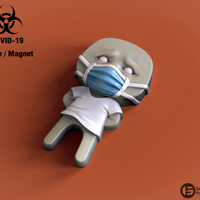 Covid-19  Badge/Magnet - Thumbnail 3