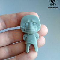 Covid-19  Badge/Magnet - Thumbnail 5
