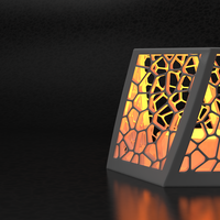Small Twisted Voronoi Candle Holder 3D Printing 295998