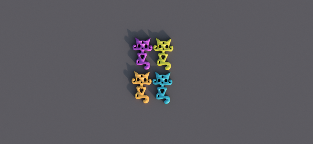 Cat with heart earring