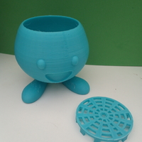 Small Oddish plant pot + drain disk 3D Printing 298881