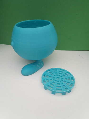 Oddish plant pot + drain disk 3D Print 298882