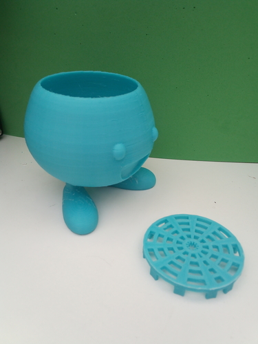 Oddish plant pot + drain disk 3D Print 298884