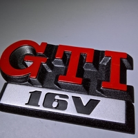VW Mk1 Mk2 Golf GTI 16V Rear Trunk Badge - Thumbnail 1