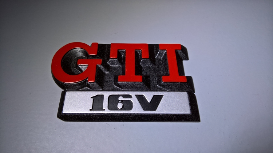 VW Mk1 Mk2 Golf GTI 16V Rear Trunk Badge 3D Print 299337