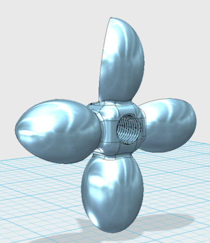 MakerTree 3D: A small screw-on propeller 3D Print 29948