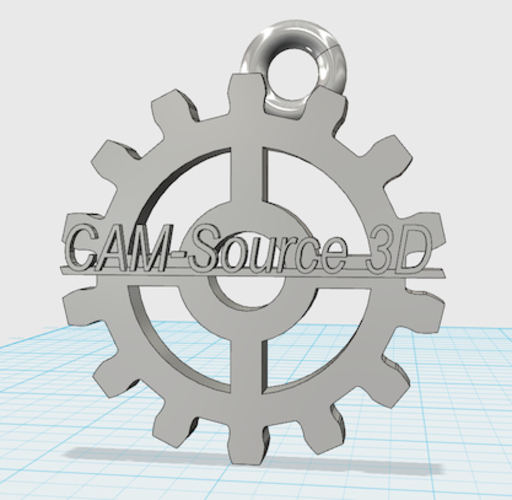 CAM-Source 3D gear keychain 3D Print 29949