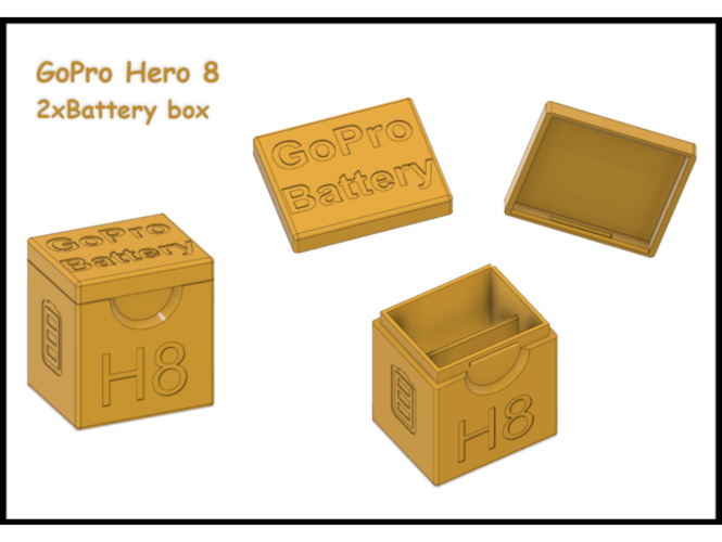 GoPro Hero 8 Battery Box 3D Print 299508